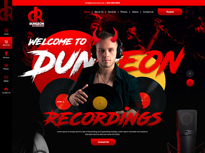 Web Design - Dungeon Recordings branding creative design graphic design landing page music web design ui ui design uiux design web design web layout