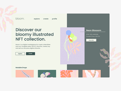 Bloom - NFT Website uidesign webdesign website