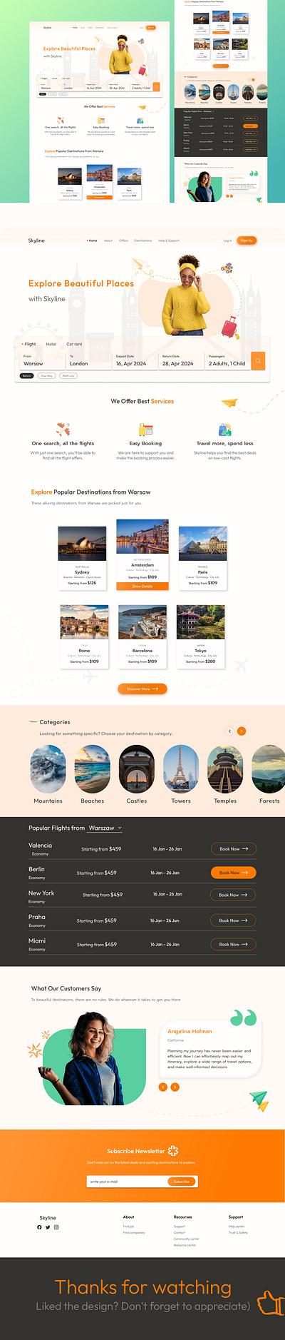 Skyline/Travel Agency/UI Design landing page travel agency ui ux