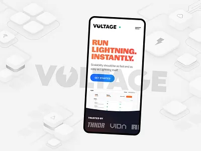 Voltage ⚡️ bitcoin cloud crypto illustration mobile ui website