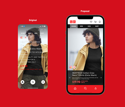 Redesigning the Uniqlo experience concept home mobile navigation shopping tabs ui uniqlo