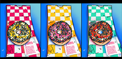 Donut & Sprinkles animation checkers donut doughnut draw food illustration illustrator pop pop art procreate sketch snack sprinkles vector illustration