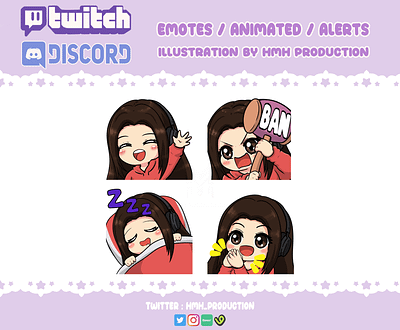 cute emotes twitch streamer commissions art