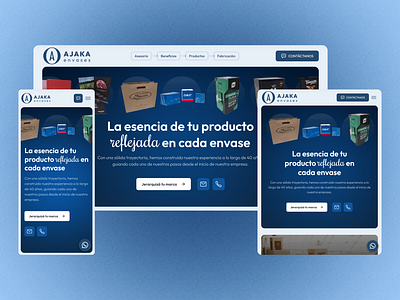 Ajaka Envases - Freelance Landing Page design desktop mobile ui ux