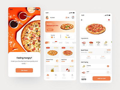 Food App clean design design design ui food food app food order graphic design mobile app design order ui ux