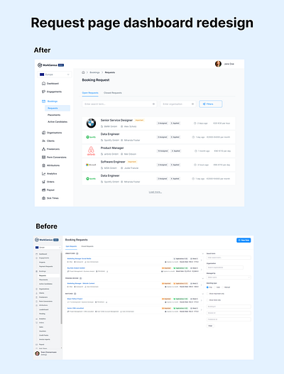 Booking request page redesign booking com dashboard enterprise redesign saas webdesign
