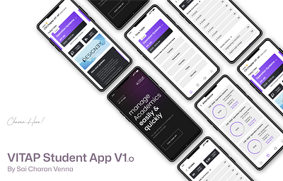 VIT-AP Student App V1.O - By Sai Charan Venna appdesign cleandesign educationapp innovation interface minimaldesign mobileapp modernui productdesign studentlife ui uidesign userexperience ux uxdesign