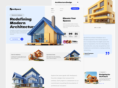 NeoSpace | Homepage agency app architect architecture branding building design developer homepage hotel illustration mobile portfolio rent service studio ui website