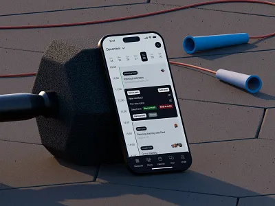 Personal trainer app concept 3d app application arnold calendar cg cinema4d design graphic design gym mobile planner product render sport trainer app training ui visualisation workout