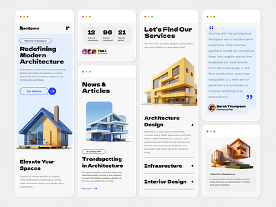 NeoSpace | Homepage Mobile 3d agency app architect branding building design developer home homepage hotel illustration mobile portfolio rent service studio ui website