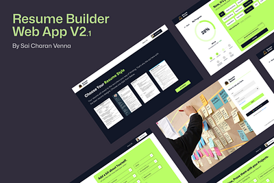 Resume Builder Web App V2.1 - By Sai Charan cleandesign creative design interactiondesign minimaldesign mobileapp modernui productdesign typography ui uidesign userexperience ux uxdesign