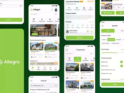 Real Estate Mobile App UI Design- Allegro app design arham techpro house app ios app design mobile app mobile app ui mobile ui design property property app real estate real estate app real estate app design real estate app ui realtor realtor app service app ui ux design uiux