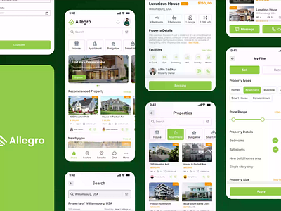 Real Estate Mobile App UI Design- Allegro app design arham techpro house app ios app design mobile app mobile app ui mobile ui design property property app real estate real estate app real estate app design real estate app ui realtor realtor app service app ui ux design uiux