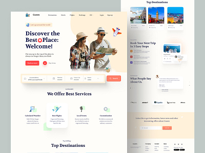 Travel Website adventure branding design illustration landing page tourism tourism website travel travel agency travel landing page travel website travel website design travelling trip ui vector web web design webdesign website