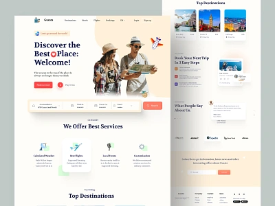 Travel Website adventure branding design illustration landing page tourism tourism website travel travel agency travel landing page travel website travel website design travelling trip ui vector web web design webdesign website