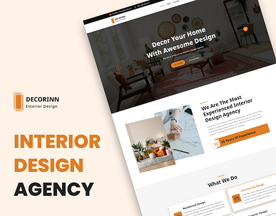 DecorInn | Interior Design Agency Landing Page agency branding creative design exterior home icon interior interior design landing page product design ui ui design uiux web web design website website design