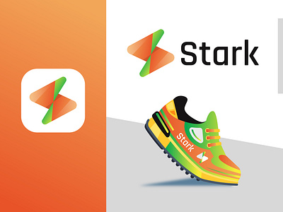 Stark Shoe Logo Design 3dlogo abstractlogo athletic logo branding brandingdesign design graphicdesign illustration jumb keds logo running shoes shoe shoe making shoes sport sports stark ui vector