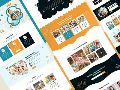 Kindergarten Website Template Design🔥 cheer children learning clean colorful education kids kids school kindergarten landing page learning minimal minimalist preschool school school for kids web design website