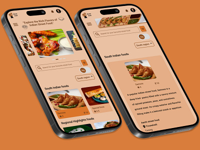 Indian Street food discovery UI branding logo ui