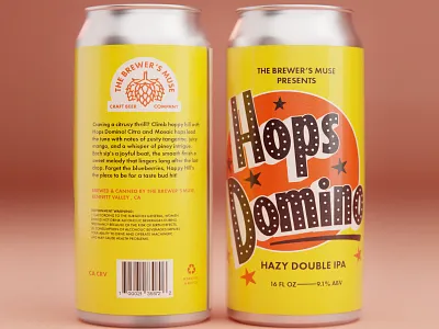 Hops Domino Part 2 3d beer label blender branding mockup package design studio lights type design typography