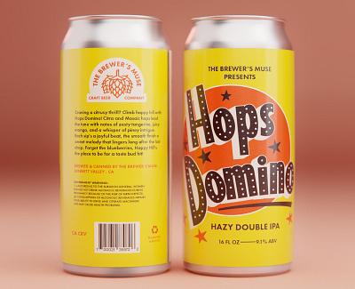 Hops Domino Part 2 3d beer label blender branding mockup package design studio lights type design typography