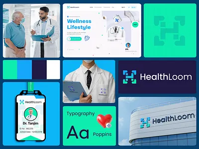 Healthloom Health Care Branding brand brand guidelines brand identity brand sign consultant health health care health tech identity logo logo design logotype medecine medical medical center startup typography visual identity