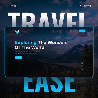 Travel Ease - Trip Agency booking company company profile company profile website destination holiday landing page startup travel travel website trip vacation web design webdesign website website design