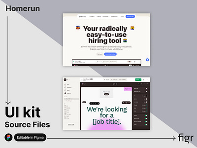 Make Homerun UI your own branding design editable figma free hiring homerun hr kit landing page mockup modern ui solution template ui ui kit ui ux web app web design website