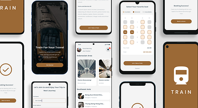 Booking Train App app branding design graphic design illustration logo typography ui ux vector