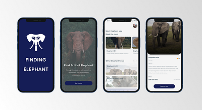 Finding Elephant App app branding design graphic design illustration logo typography ui ux vector