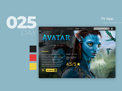 Daily UI Challenge Day #025 - TV App avatar daily ui dailyui day 025 movies movies online netflix streaming streaming app tv app ui challenge