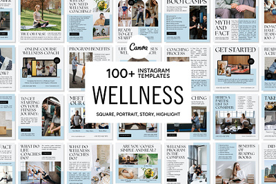 Wellness Blue Template 3d animation branding canva post canva story design graphic design illustration instagram feed instagram post instagram story logo motion graphics social media post therapist ui ux vector wellbeing wellness