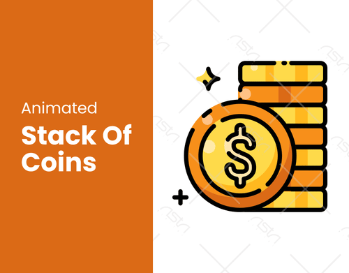 Animated Stack of Coins With a Dollar Sign, Dynamic and Fun. fortune