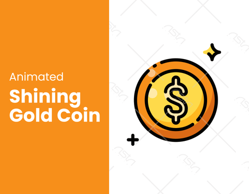 Animated Gold Coin With Dollar Sign, Simple And Vibrant Design animation