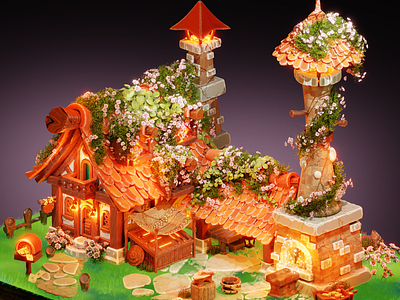 Marronnier Town (마로니에 타운) 3dartist blender blender3d blenderart medieval stylized substancedesigner 마로니에타운 블렌더3d모델링 블렌더모델링