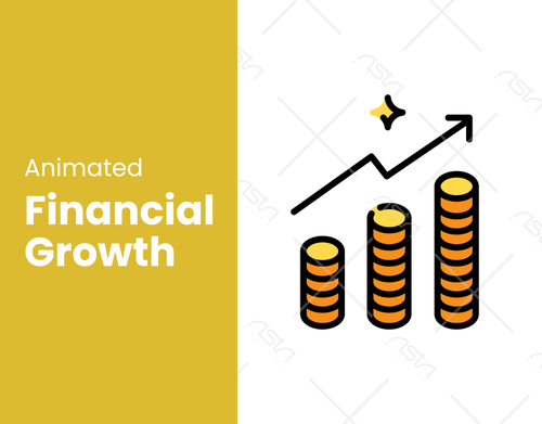 Animated Financial Growth Depicted By Ascending Coins stock