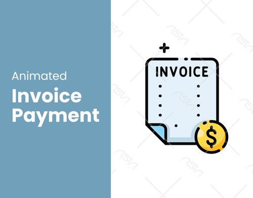 Animated Depiction of Invoice Payment With Document And Coin paying