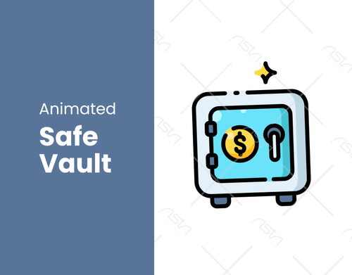 Animated Safe Vault Shaking With Coin Inside currency