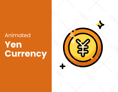 Animated Golden Coin With Yen Symbol, Splashes, And Sparkles treasure