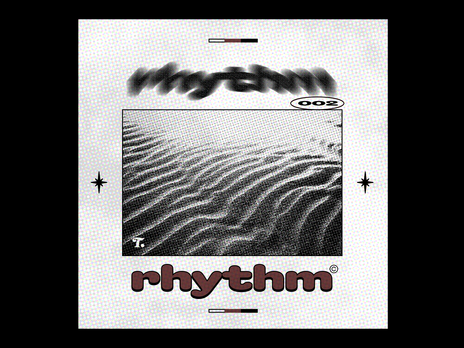 rhythm🌀 album cover custom type design display font graphic design halftone music poster poster design print retro texture typography visual design y2k