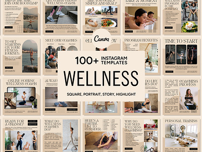 Wellness Beige Template 3d animation branding canva banner canva icon canva post canva poster canva story canva template design graphic design illustration life coach logo mindset motion graphics ui ux vector wellness