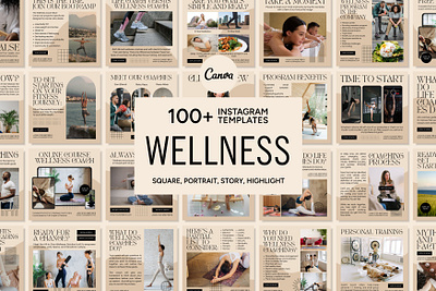 Wellness Beige Template 3d animation branding canva banner canva icon canva post canva poster canva story canva template design graphic design illustration life coach logo mindset motion graphics ui ux vector wellness