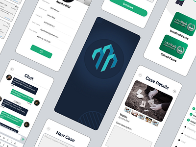 Evidence: App for public security chat screen different status home screen keyboard police app police case police case stages privacy app profile design profile screen public security security app splash screen status screen