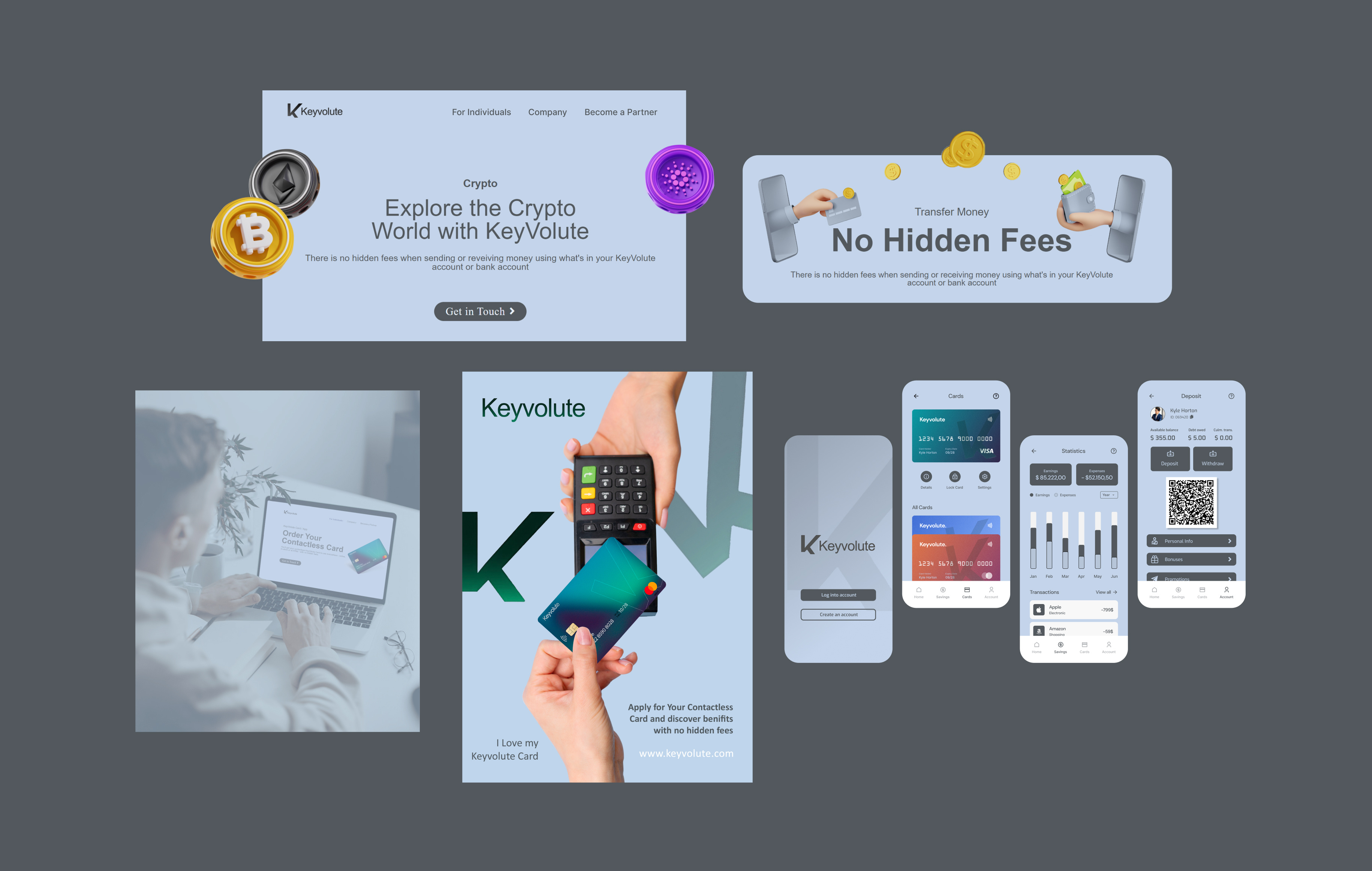 KeyVolute – Where Finance Meets Innovation 🌈💼 bankingcryptofusion bankingrevolution brandingexcellence brandkit connectedfinancialworld cryptoconvenience design digitaltransformation digitalwalletrevolution figma financeinnovation fintechinnovation futureoffinance keyvoluteexperience ui ux userfriendlyfinance