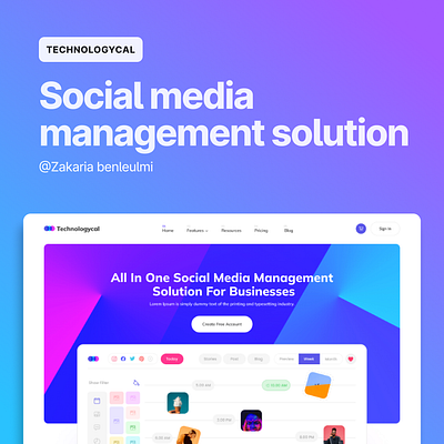 Social media management solution web design