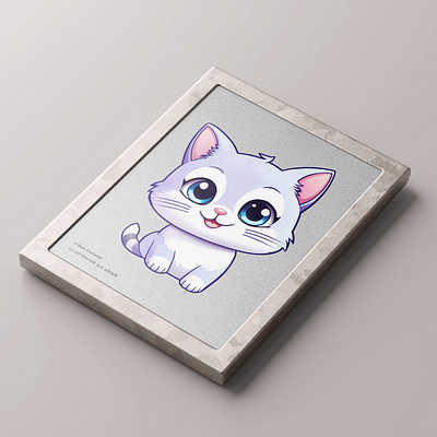 Happy Smiling Cat 2d illustration animal catlover character design character illustration chibiillustration cuteillustration design digital art frame gift illustration krita poster