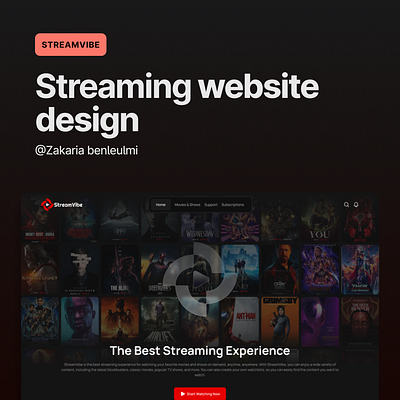 Streaming website design streaming ui ux website design
