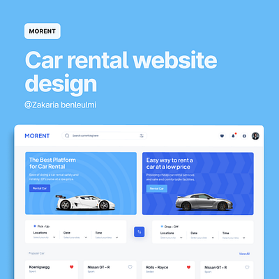 Car rental website design