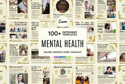 Mental Health Yellow Template 3d animation anxiety branding canva bundle canva pack design despression graphic design illustration instagram bundle instagram pack logo mental health motion graphics self help social media bundle ui ux vector