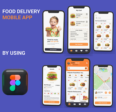 Food Delivery App Design app deign figma figma design food app food delivery app mobile app mobile app design ui design ui elements uiux design user interface